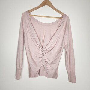Victoria Secret Small Twist Knot Long Sleeve Sweater Top Blush Pink Women’s V-n